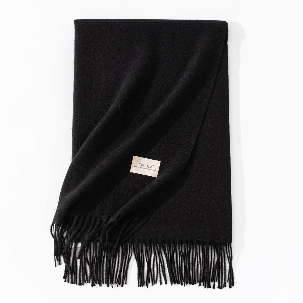 Red Imitation Cashmere Scarf, Pure Color, Women's Winter Accessory, High-end Feel, Versatile, Perfect for New Year Wrapping.