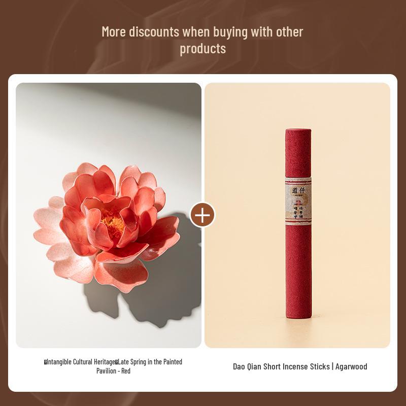 Xichun Handmade Ceramic Flower Incense Holder - Zen Style Ornament