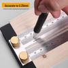 Stainless Steel Multifunctional Ruler for Woodworking: Hole, Wire Passing, Marking, and Scale with Backstop.