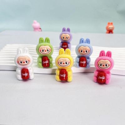 Flocked Coca-Cola Skateboard DIY Keychain with Resin Cartoons Blind Bag Edition