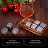 Whiskey Stones And Whiskey Glass Gift Set Of 4, For Men | Father's Day, 6 Granite Whiskey Stones, 2 Whiskey Glasses,1 Wooden Box