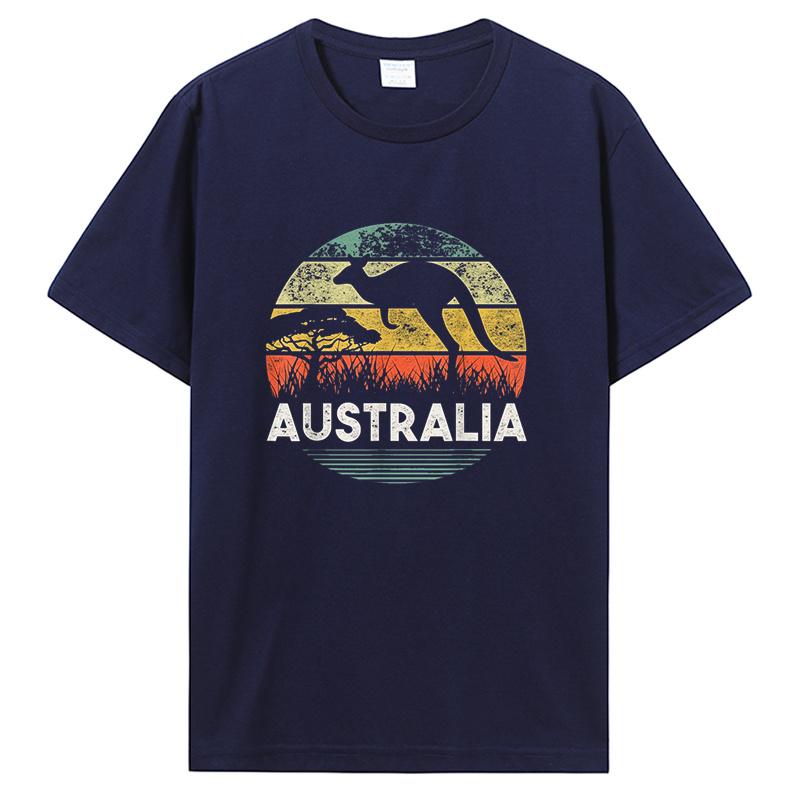 Den Austrálie Vtipné Australské Klokan Vintage Trička Bavlna Streetwear Krátký Rukáv Narozeninové Dárky Tričko Pánské Oblečení
