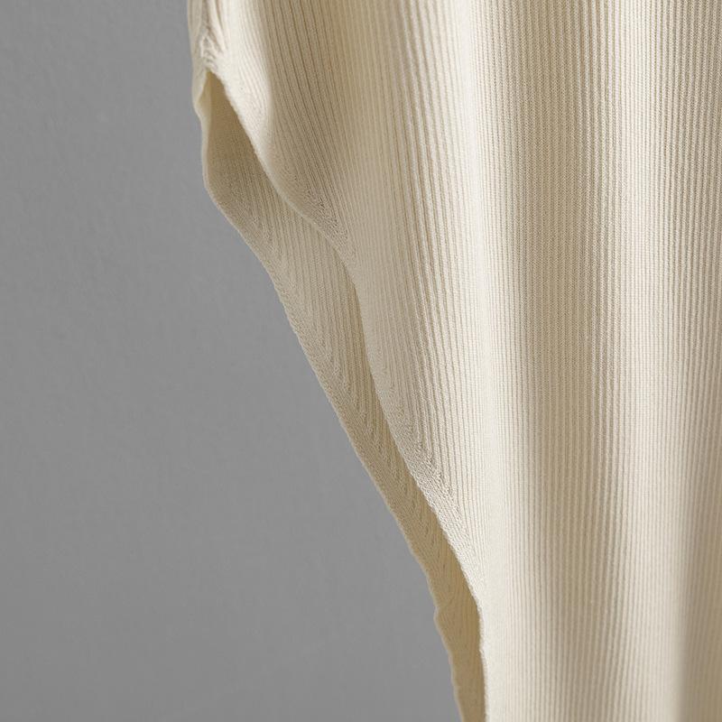 Fall Winter Lazy Wind Loose O-Neck Sweater Dress Women's Long Sleeve Solid Color Slim Slit Knit Wide Dresses