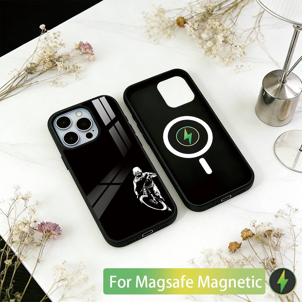 Mountain Bike Bicycle Phone Case For iPhone17,16,15,14,13,12,11 Plus,Pro Magnetic with Magsafe Wireless Charging