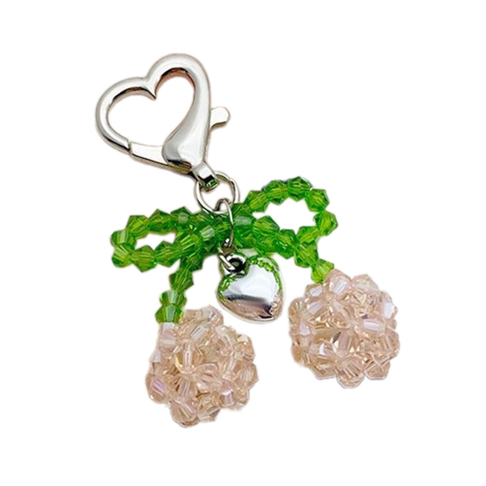 

Elegant Crystal Beaded Bowknot Keyring Sweet Cherry Bowknot Key Chain with Crystal Beads Personalized Keyrings Ornament 1 розовый