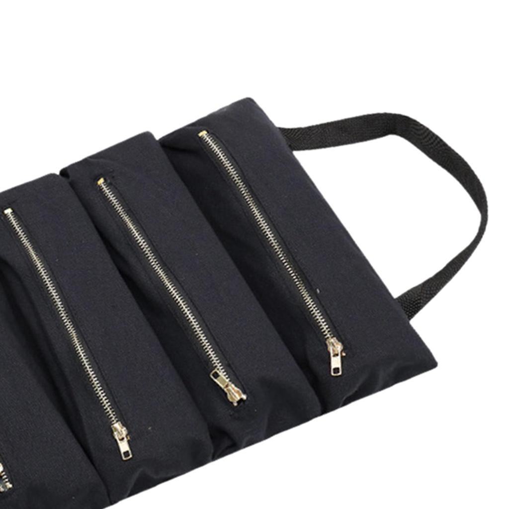 Roll up Tool Bag Wrench Organizer Collapsible Storage Case Heavy Duty Canvas Multipurpose