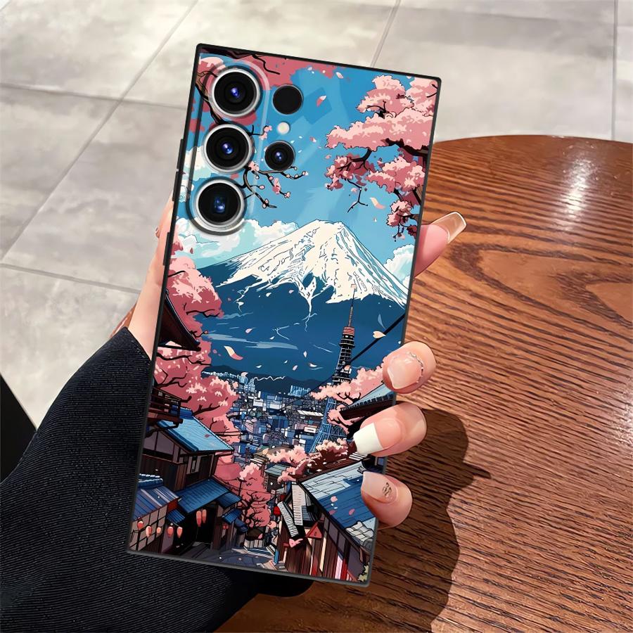 

Japanese Ancient House Painting Case for Samsung Galaxy S23 Ultra S25 Edge S24 Plus S20 S21 FE Black Soft Phone Cover Galaxy S20