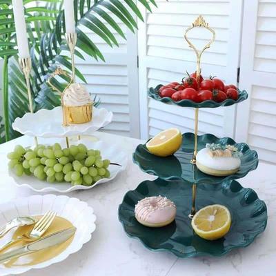Three-layer Snack Plate Nordic Style Dessert Table Decoration New Cake Tray  for Hotel Living Room