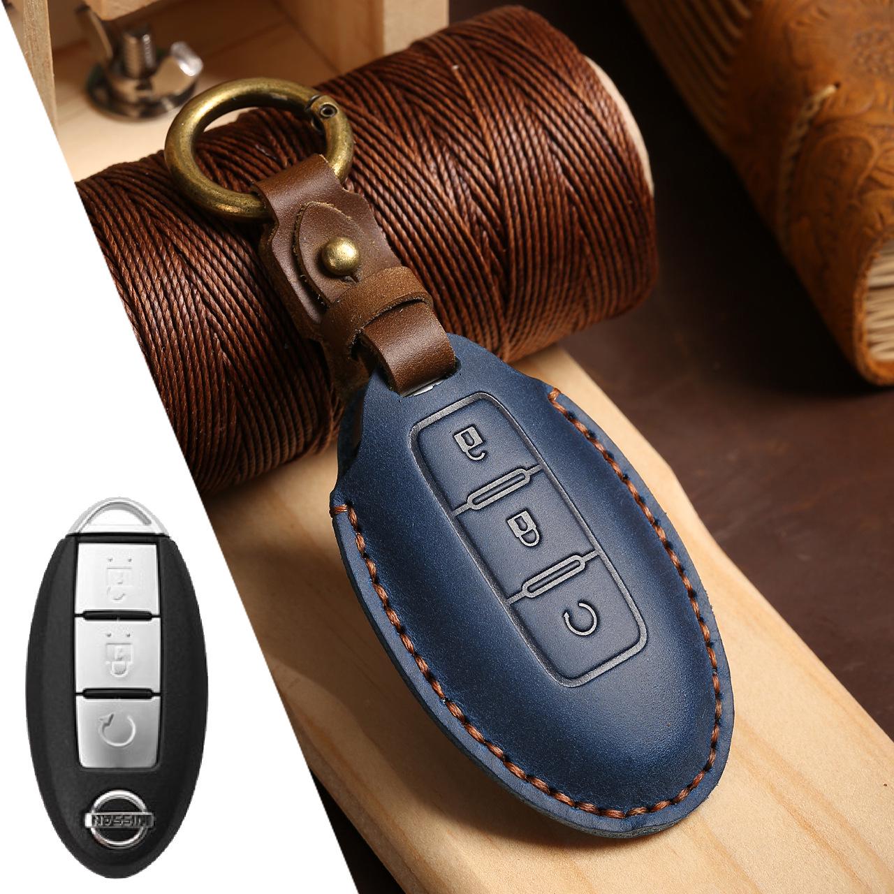 

Genuine Leather Handmade Car Key Cover for Nissan