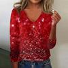 Women's Cute Sweatshirt Knitted Fashion Casual V-neck Long-sleeved Cozy Print Top
