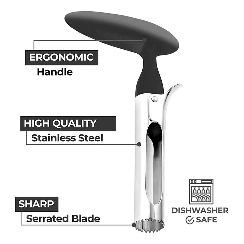 Levatorsoli di Mela Premium Acciaio Inossidabile Strumento Rimuovi Noccioli Mele Pere Tagliafrutta Seminatore Affettatrice Coltello Utensili da Cucina per Verdure