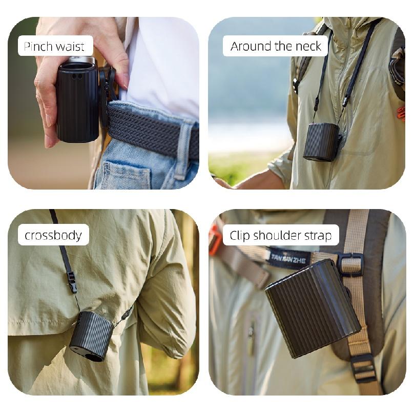 IMYCOO Portable Wearable Led Display Waist Cilp Fan Custom Logo Rechargeable Hands-free Belt Fan for Sport Travel