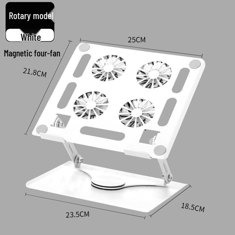 Foldable Adjustable Laptop Stand with Four Cooling Fans & Rotating Tablet Holder