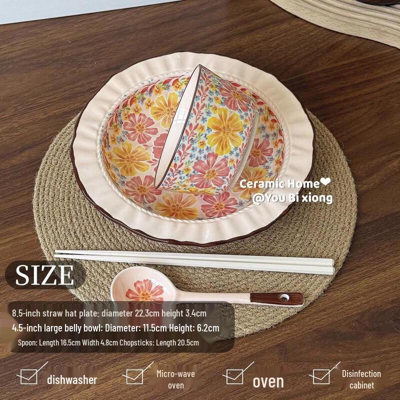 Cartoon Ceramic Handle Oven-Safe Serving Bowl