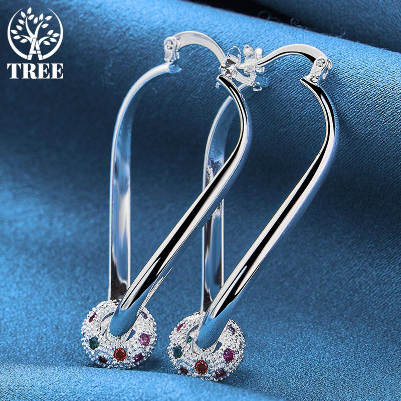 925 Stříbrné elegantní zásnubní barevné náušnice