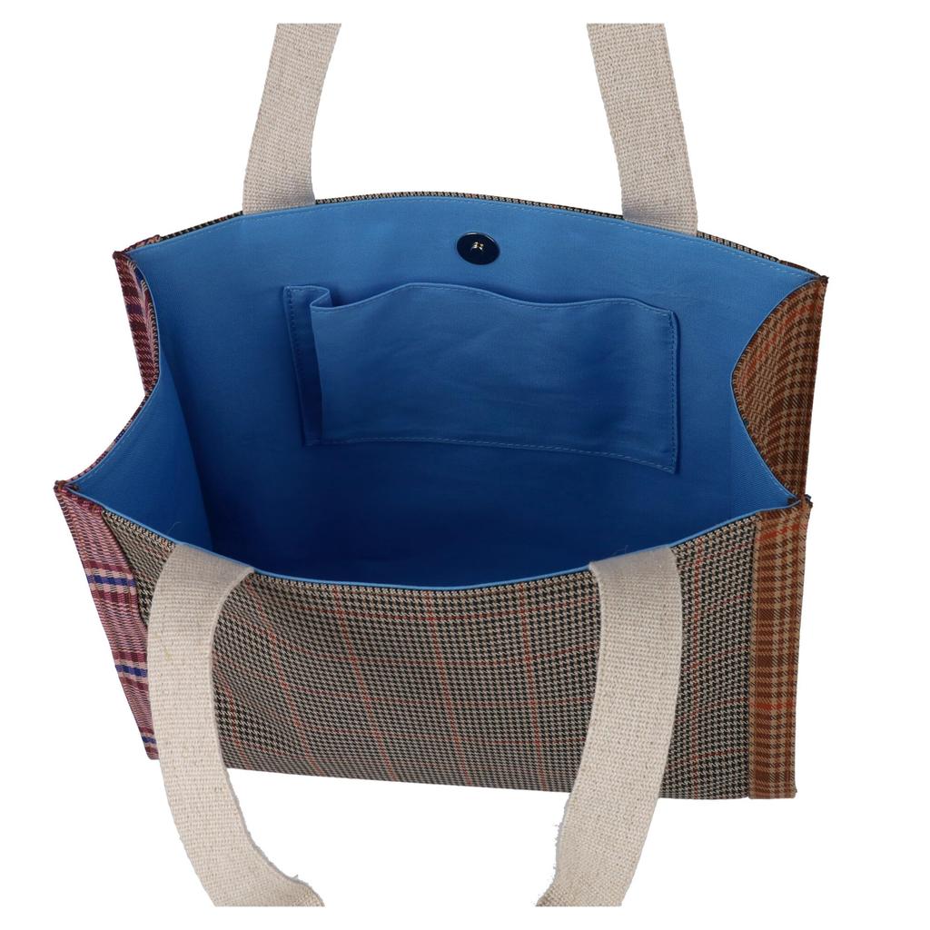 Tsumori Chisato Frame Check Kiraneko Tote Bag Blue