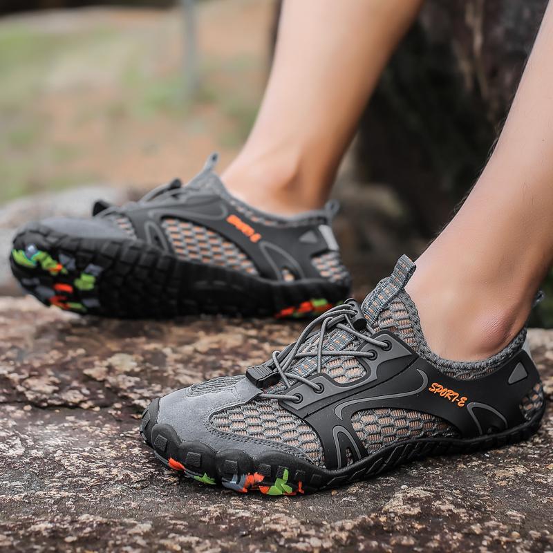 Men's Quick-Dry Breathable Aqua Shoes Men Women Couples Outdoor Beach Five Finger Swimming Hiking Wading Upstream Sneakers