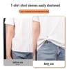 Adjustable Metal Clip T-Shirt with Waist-Cinching Buckle and Shortened Hem
