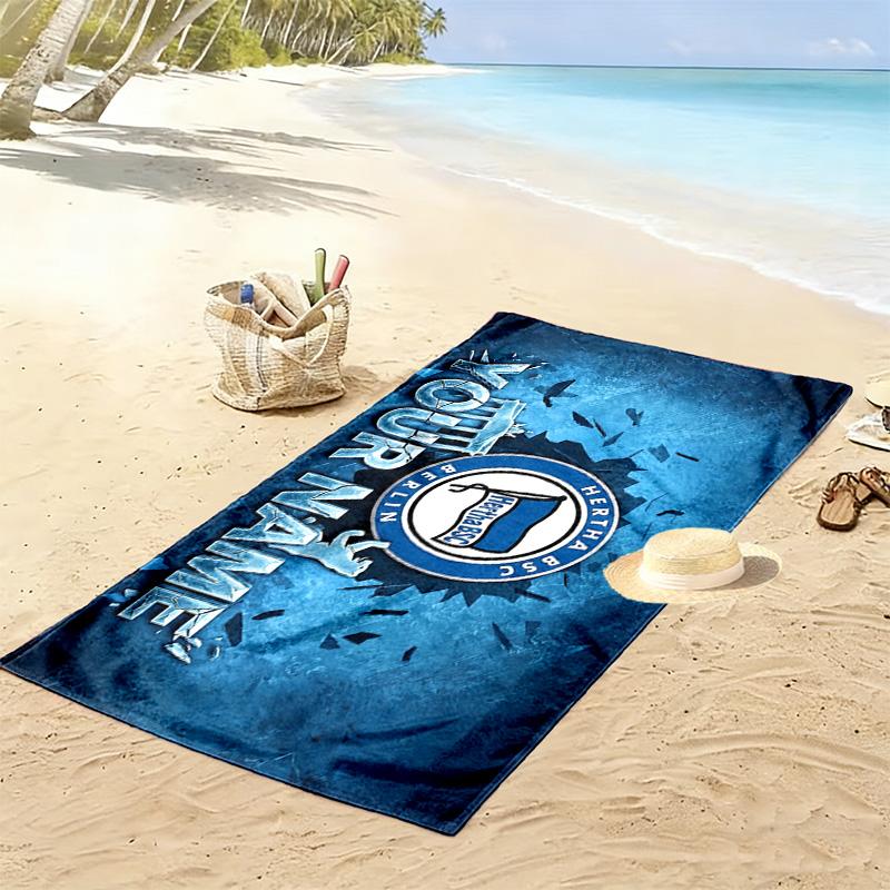 Hertha BSC Berlin Print Beach Towel, Large Soft Quick Dry Towel for Beach Camping Swimming