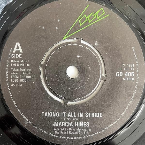 

7inch Record MARCIA HINES - Taking It All In Stride GO405 Logo 1981 UK Dance & Electronica Used