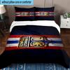 3pcs Lyon Football Crest Printed Bedding Set Duvet Cover Closure Includes 1 Duvet Cover & 2 Pillowcases Bedding Sets Home Decor Gifts
