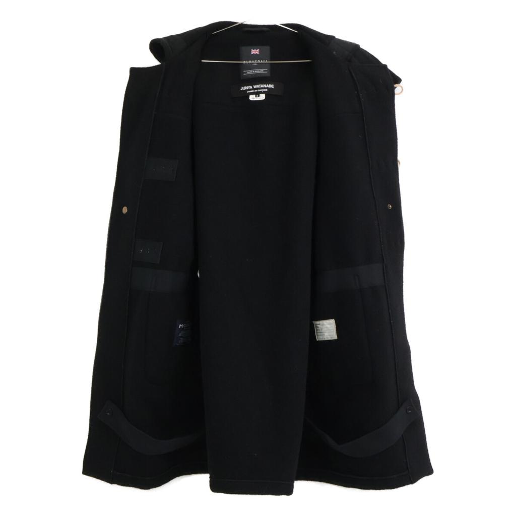 JUNYA WATANABE MAN X Gloverall JH-C017 Wool Duffle Jacket with Leather Sleeves and Studs Coat S blackUsed