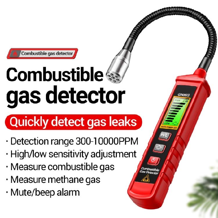 Combustible Gas Leak Detector 300-1000PPM Flexible Portable Natural Gas Detector