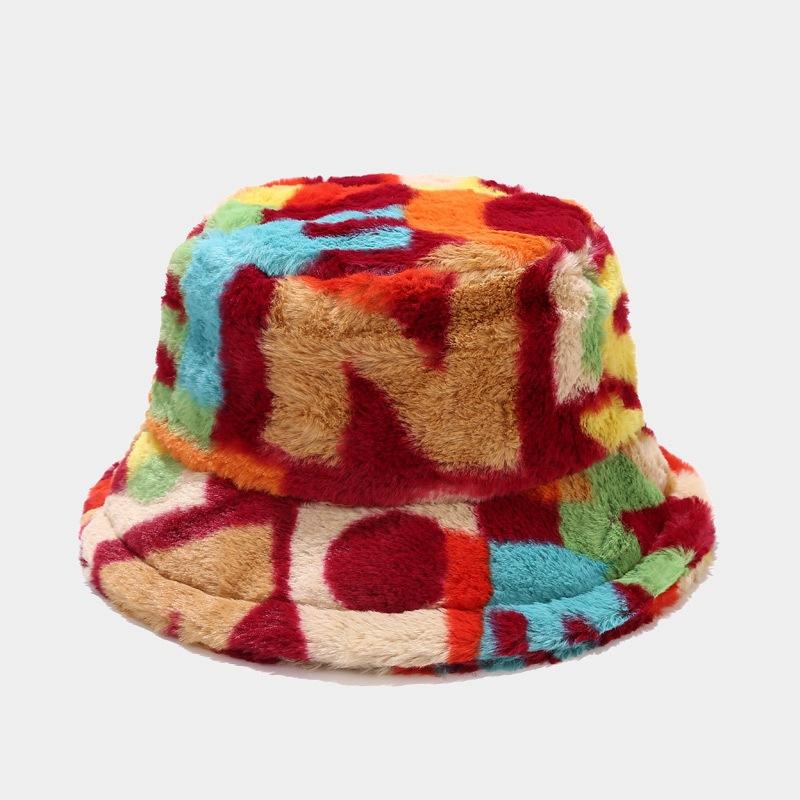 European and American Creative Hats for Women, Autumn and Winter New Colorful Numbered Print Bucket Hats, Versatile and Fashionable Outdoor Outing Pot