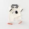 Summer Short Sleeve Baby Bodysuit with Puppy Cartoon Design - Newborn Boy Romper