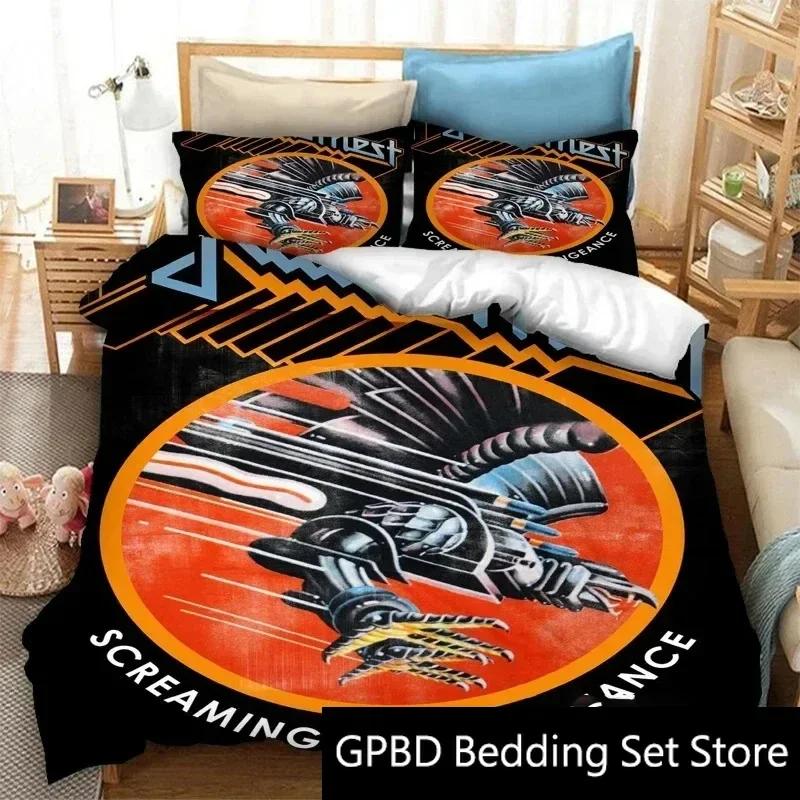 3D Print Judas Priest Rock Band Bedding Set Double Twin King Duvet Cover Comforter Pillowcase Boys Girls Adults Bedroom