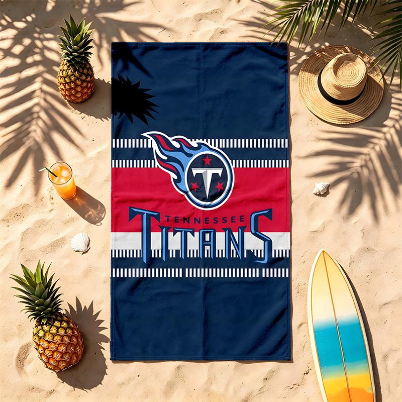 Tennessee Titans (14) Theme Beach Towel Sand Resistant Soft And Comfortable Suitable For The Pool Camping Yoga And Diving A Travel