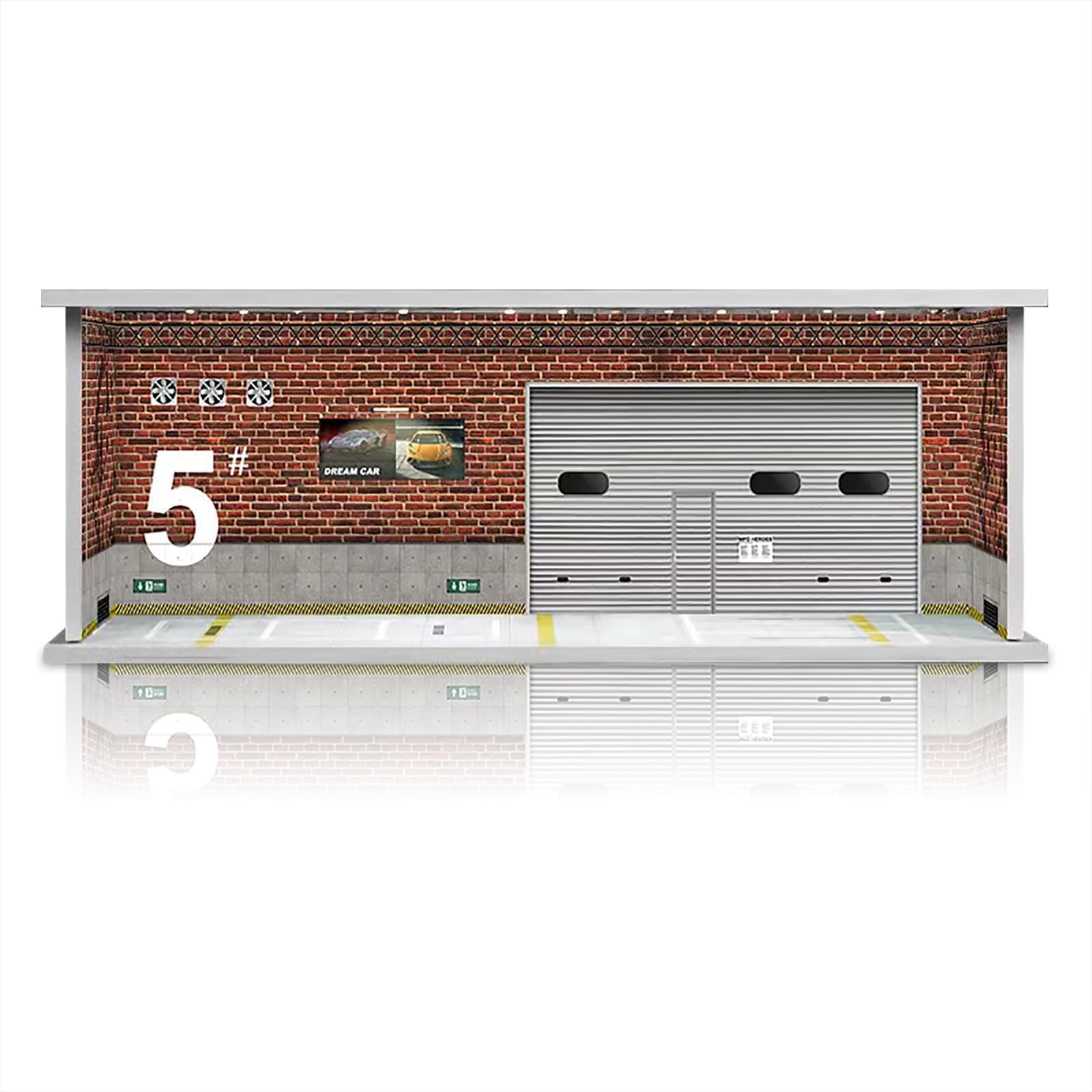 

shoucangjia Tomica Garage Display Case for Hot Wheels, 164 Scale Model Cars, Matchbox Toys, and Monster Trucks with LED Lights, Stackable Parking