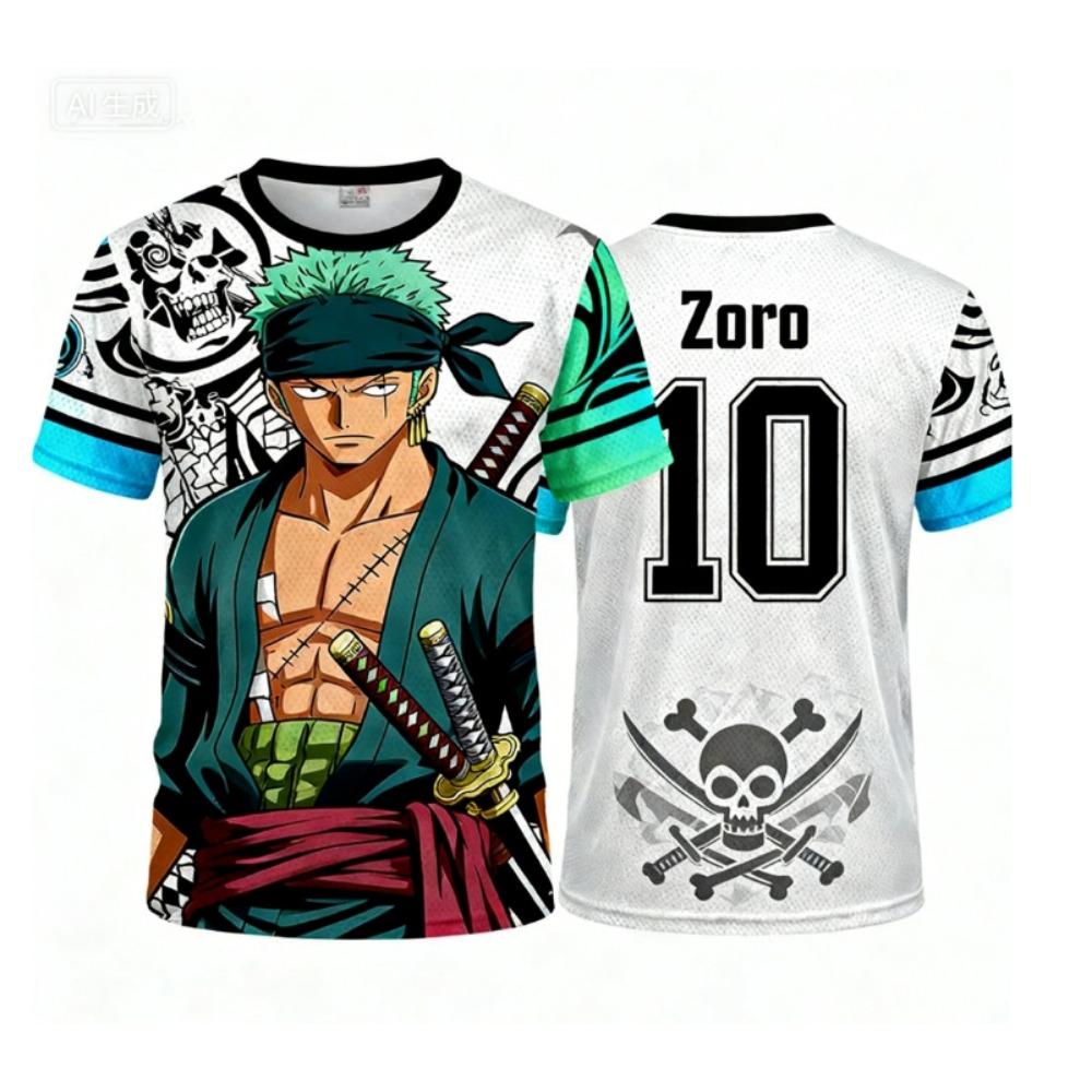 New Anime One Piece Luffy Special Edition Football Jersey T-shirt Football Special Jersey Kit Mens/Womens Sports Shirt XS