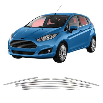 Strisce Decorative Finestrini Laterali Acciaio Inossidabile Cromato Ford Fiesta Mk7 20092017