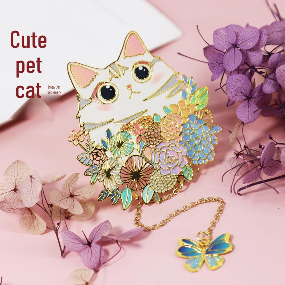 Cute Cat Metal Art Bookmark - Chinese Style Teacher s Day Gift