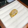 K real gold electroplated zircon multi-layer fashion ring light luxury high-end index finger ring court style temperament ring female