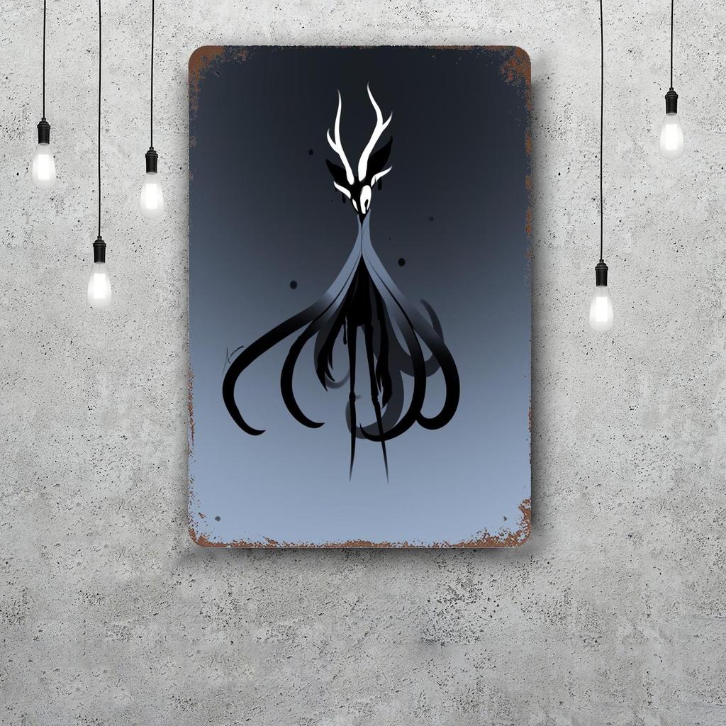 Hollow Knight Decor Poster Vintage Tin Sign Metal Sign Decorative Plaque for Pub Bar Man Cave Club Wall Decoration