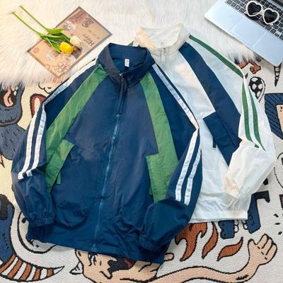 Bunda v americkém retro stylu s kontrastním límcem a prošíváním, bunda pro muže a ženy, podzimní novinka, volný ležérní univerzální sportovní top