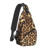 Leopard Skin Texture Crossbody Sling Backpack Men Custom Animal Fur Pattern Chest Shoulder Bag for Traveling Daypack