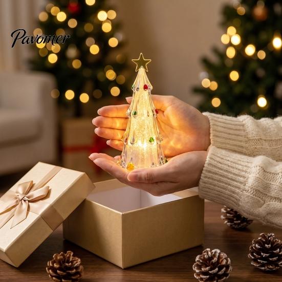 Safe Plastic Night Light Lighted Christmas Tree Ornaments, Mini Xmas Light, Battery Operated Bedroom Decoration Table Lamp, Decorative LED Centerpiece