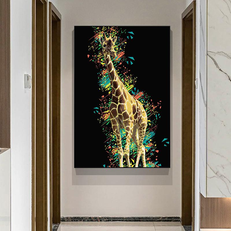 Abstrakte Löwe Giraffe Pferd Elefant Bild Leinwand Malerei farbige Tier Poster Druck für Kinderzimmer Home Dekoration Geschenke