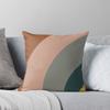 Sound Waves Minimalist Pattern In Mustard Yellow, Teal, Grey, Blush Pink, and Rust Throw Cushions & Pillows Without Core