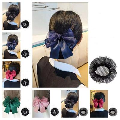 Schleife Koreanischer Dutt Snood Stoff Haarklammern Abdeckung Netz Vintage Schleife Haarknoten Für Mädchen
