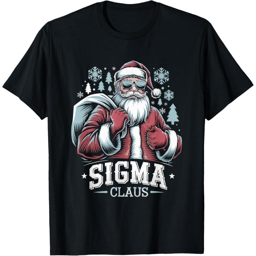 Sigma Claus Cool Santa Funny Christmas Rizz Rizzler Meme T-Shirt S