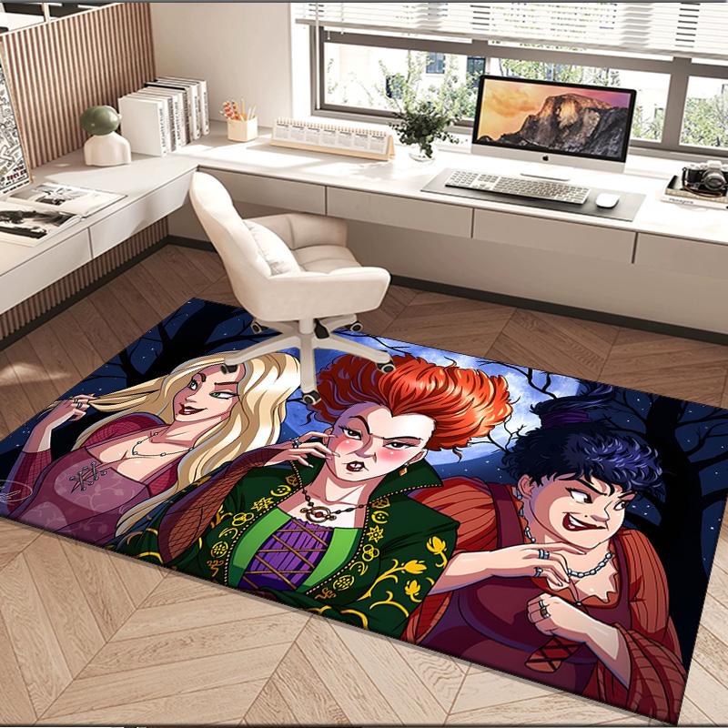 1PC Rug Witch Sisters In The Moonlight Carpet, Chair Rug,Area Rug for Office Bedroom Living Rooms Bedroom, Doormat Decor Christmas Fan Gifts