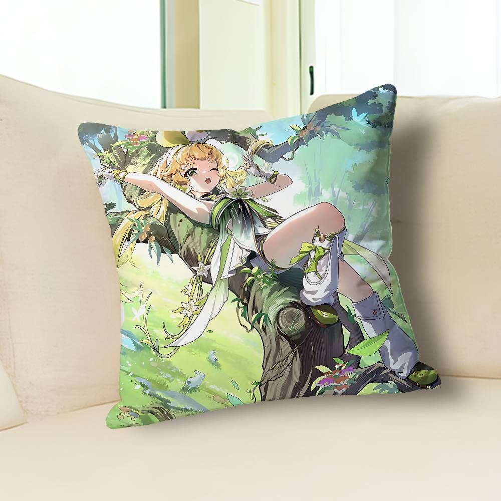W-Wuthering Waves Verina Anime Celebrity Merchandise All-Match Printed Pillow Case Sofa Car Office Room Decoration Protector