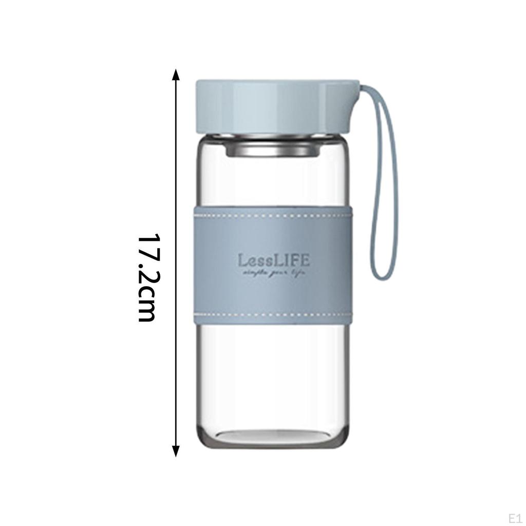 Tragbare Teeflasche Wasserflaschen 480ml Auslaufsicherer Becher Rutschfeste Hülle für Camping Wandern