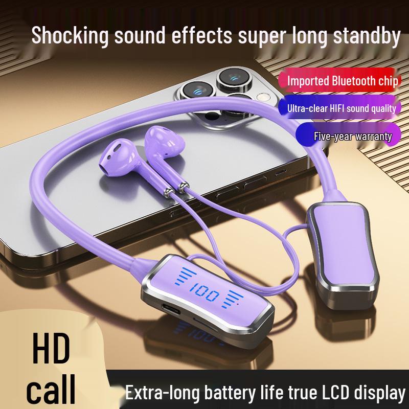 Neck-Hanging Bluetooth Earphones for Running & Business with Long Standby