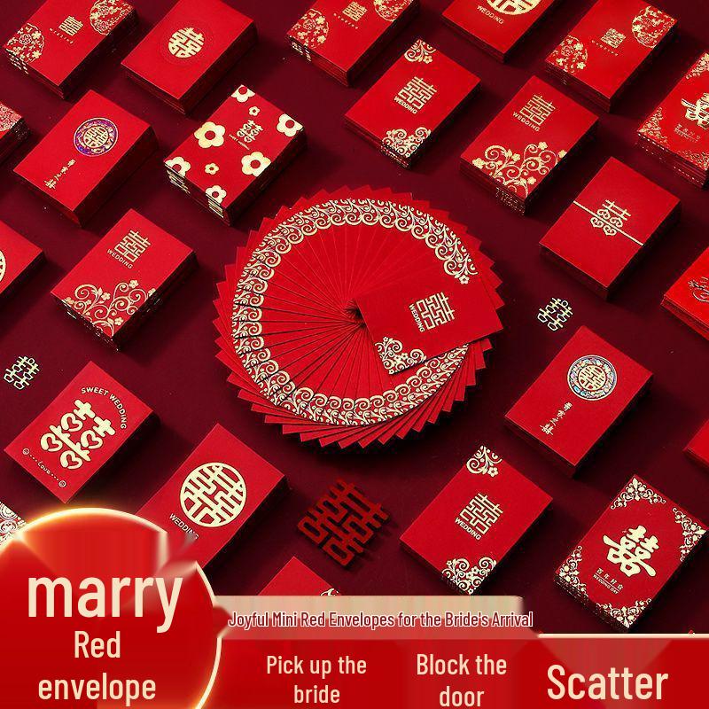 Creative Mini Lai See Red Envelopes: Personalized Wedding Toss Gift for Newlyweds.