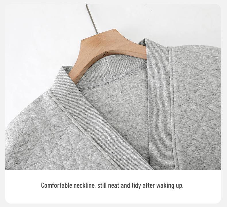 Three-layer Women's Winter Pajamas Set: Warm Long Sleeve Top & Pants in Casual Sporty Style for Autumn/Winter.